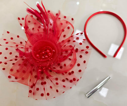 Fascinators Hat Women Tea Party Headband Flower Cocktail Mesh Feathers Hair Clip Kentucky Derby Hat Wedding