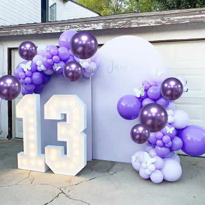Pink Blue Purple Balloon, 60 Pcs 12 Inches Hot Pink Metallic Purple Teal Yellow Balloons Confetti Balloons for Kids Magic Theme Birthday Decoration Baby Shower Girls Music Party Supplies