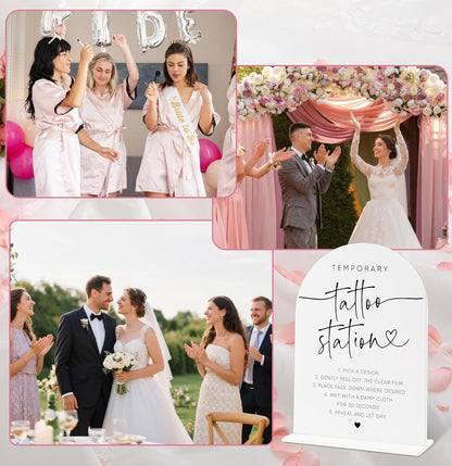 Sign Our Bible Wedding Sign, White Acrylic Wedding Guest Book Sign, Bridal Shower Decor, Elegant Arch Acrylic Table Top Signs for Reception Marriage Engagement Party Decorations