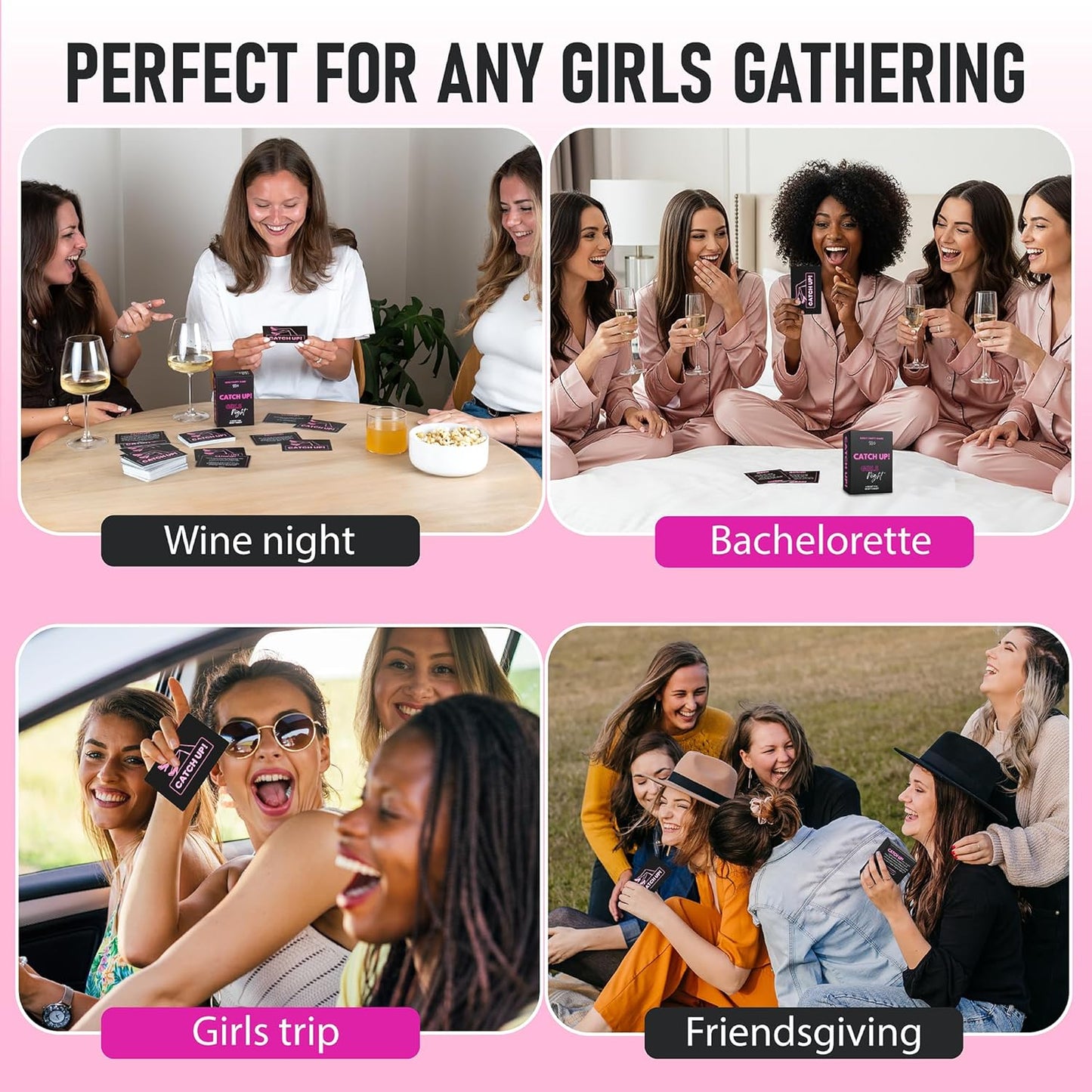 BETTER US Catch UP! Spicy Girls Night Card Game – Birthday & Bachelorette Gift | 18+ Conversation Starters for Women | Adult Games & Bachelorette Party