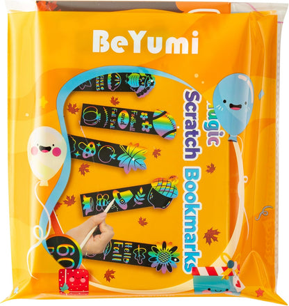 BeYumi 60Pcs Sea World Animals Scratch Bookmarks for Kids DIY Under The Sea Magic Art Rainbow Color Paper Craft Kit Summer Party Favors Birthday Gifts School Classroom Activity Art Project Supplies