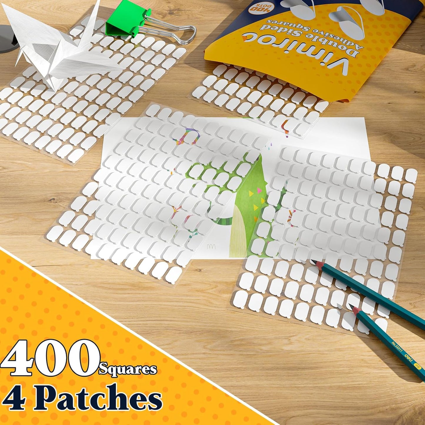 100Pcs Adhesive Glue Stick Dots Double Sided Sticky Tack Removable - Clear Museum Mounting Putty No Damage for Wall Decor, Figurine, Poster, No Trace Dots - Strong Adhesive Dots for Balloon & Crafts