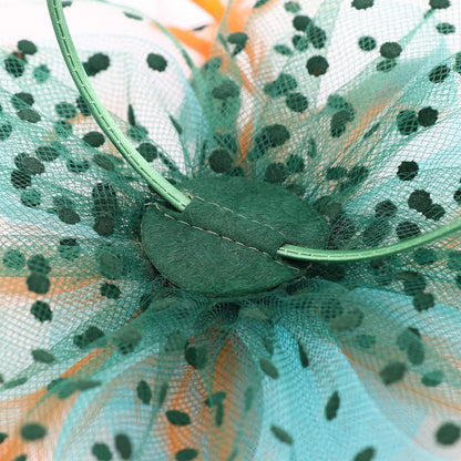 DRESHOW Fascinators Hat Flower Mesh Ribbons Feathers on a Headband and a Clip Tea Party Headwear for Girls and Women - Colors B