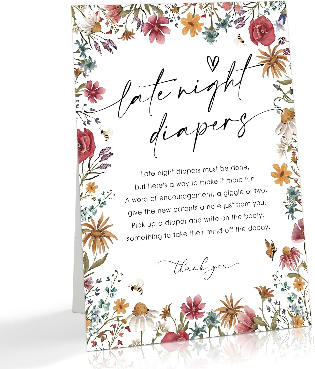 Wild Flower Audio Guest Book Sign, Baby in Bloom Love is in Bloom Decorations, Bridal Shower Baby Shower Wedding Signs for Reception, Floral Party Table Decor, 8 x 11 Inch