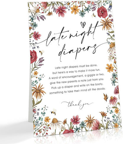 Wild Flower Audio Guest Book Sign, Baby in Bloom Love is in Bloom Decorations, Bridal Shower Baby Shower Wedding Signs for Reception, Floral Party Table Decor, 8 x 11 Inch