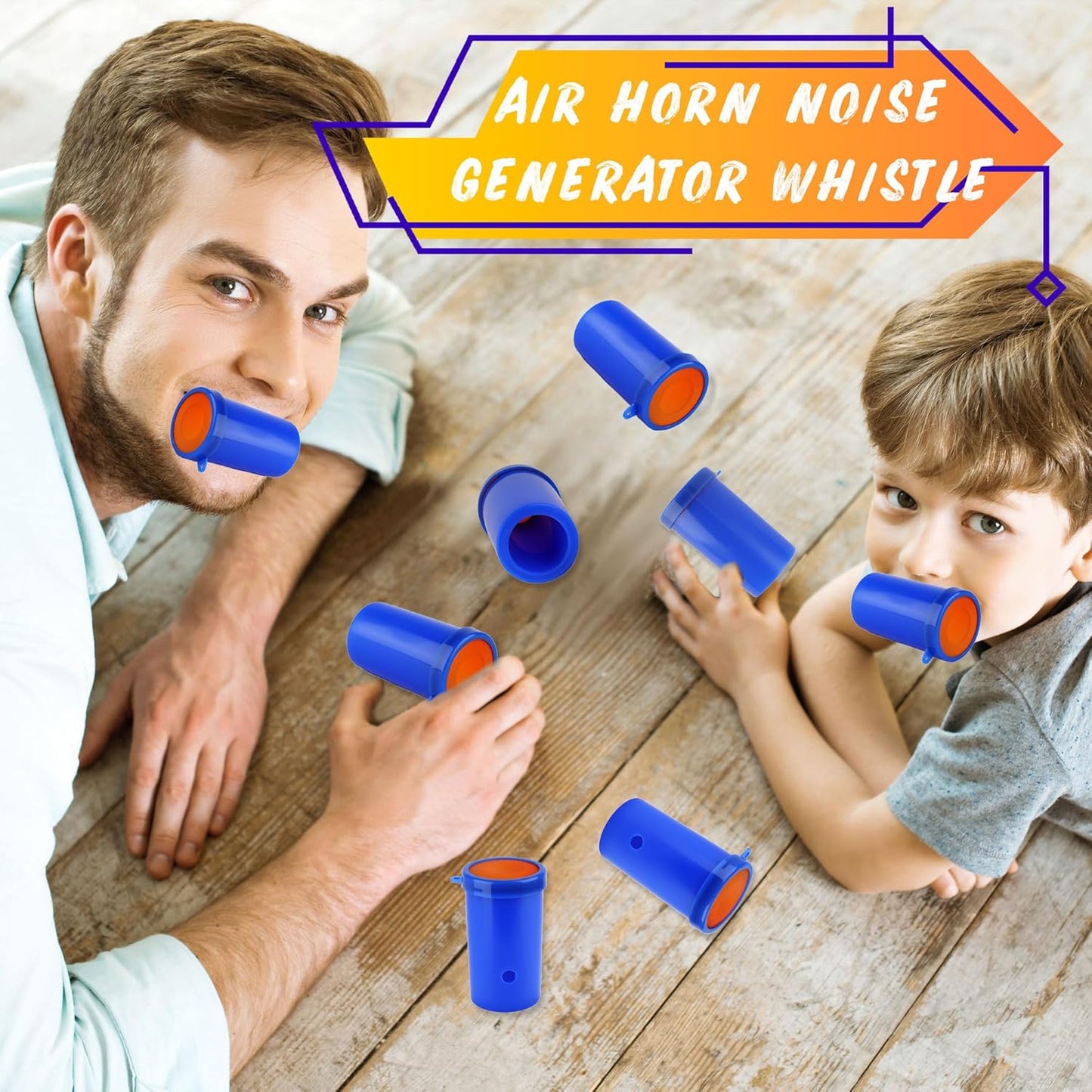 60 Pcs 3 Inch Mini Air Horn Noisemakers with Lanyard Small Stadium Horn Noise Whistle for Sporting Events Holiday Birthday Party Graduation Celebrations