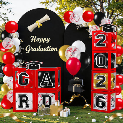 Graduation Decorations 2026 Graduation Party Decorations Set of 4 Boxes with 129pcs Balloons Arch Garland Kit Party Supplies for Any Grades Blue