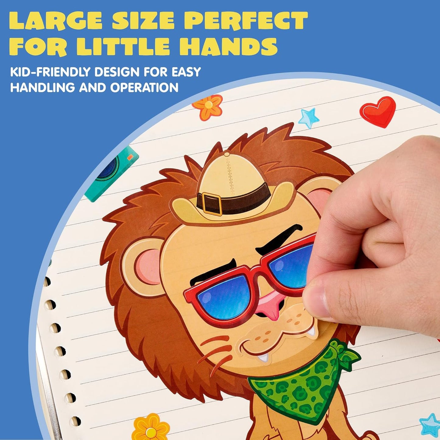 JOYIN 24 Sheets 9"x6" Make a face Stickers for Kids, Make Your Own Stickers with Unicorn, Dinosaur, Sea and Safari Animals, Party Favors Kids Crafts, Goodie Bags Stuffers Classroom Activities