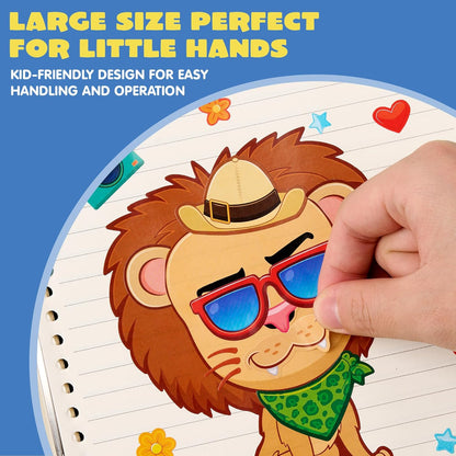 JOYIN 24 Sheets 9"x6" Make a face Stickers for Kids, Make Your Own Stickers with Unicorn, Dinosaur, Sea and Safari Animals, Party Favors Kids Crafts, Goodie Bags Stuffers Classroom Activities