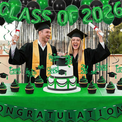 24 Pcs Graduation Cupcake Toppers 2026 - Congrats Grad Decorations Class of 2026, Pre-Assembled Black Gold Grad Cake Topper Centerpieces for Graduation Party Decoration Supplies Table Decor, 6 Styles