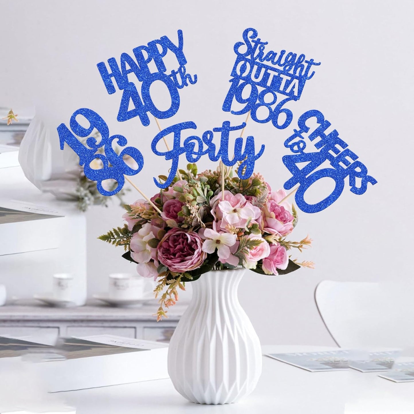 15 PCS 50th Birthday Centerpiece Sticks Fifty Happy 50th Straight Outta 1976 Table Flower Centerpieces Sticks Cheers to 50 Floral Decorations for 50th Birthday Party Centerpieces Supplies Black
