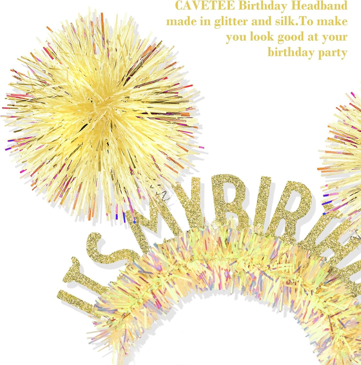 CAVETEE Happy Birthday Crown and Tiara for Women & Girls Party Decorations Gifts