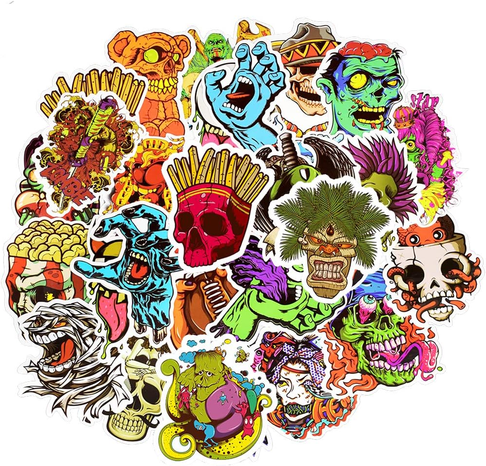 QTL Neon Stickers for Teens & Students Prizes, Waterproof Vinyl Party Favor Stickers, School Rewards, Water Bottle and Laptop, 50PCS - Colors A