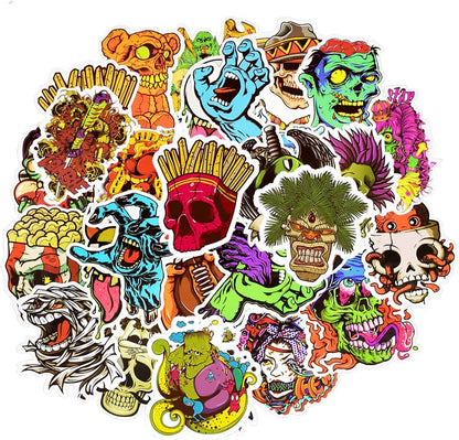 QTL Neon Stickers for Teens & Students Prizes, Waterproof Vinyl Party Favor Stickers, School Rewards, Water Bottle and Laptop, 50PCS - Colors A