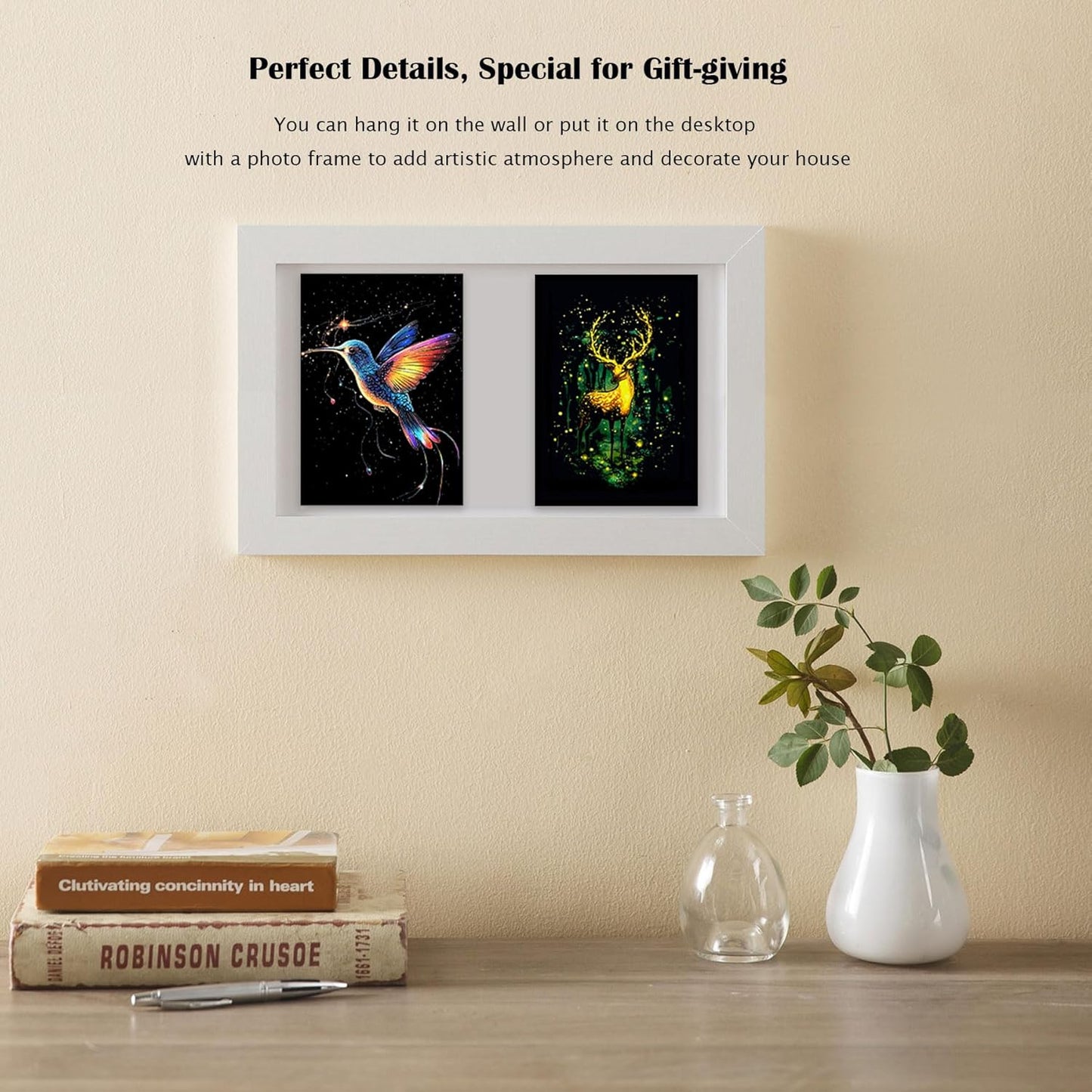 Scratchboard Art for Adult Luminous Scratch Painting Kits, A5 Scratch Art Rainbow Painting Paper 8 Sheet with 4 Tools, Scratchboard for Teens & Adults, Fun Creative Craft Toy/Gifts/Decor, Dreams