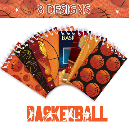 24 Pcs Sports Mini Notepads Basketball Baseball Football Soccer Party Favors Goodie Bag Stuffers Notepads Spiral Mini Notebooks for Teens Teacher Classroom Reward