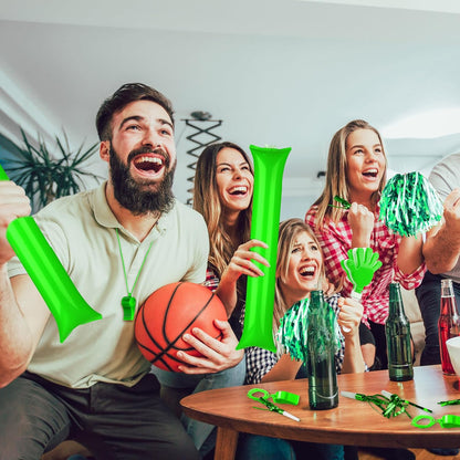 Yunsailing 96 Pcs Homecoming Noisemakers Team Spirit Accessories for Game Day Include Hand Clappers Cheerleading Pom Pom Thunder Stick Cheer Party Blower Plastic Whistle for Sport Fans(Gold)