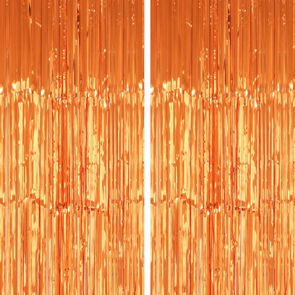 2 Pack 3.2ft x 8.2ft Silver Metallic Tinsel Foil Fringe Curtains, Door Streamer Photo Booth Backdrop for Birthday Graduation Engagement Bridal Shower Bachelorette Baby Shower Party Decorations