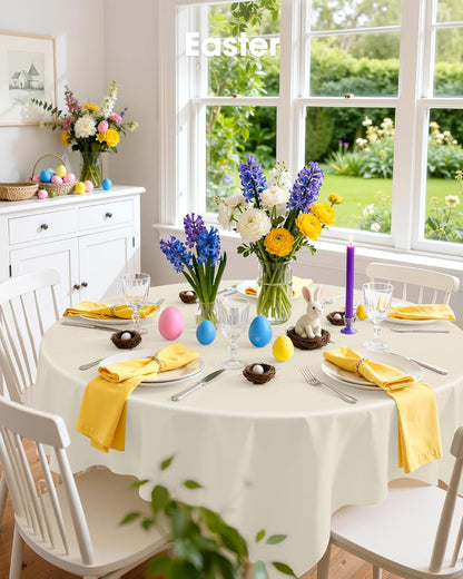 Pureegg Plastic Table Cloth Disposable 6 Pack, 54 x 108 Inch Table Cloths, Party, Picnic, Wedding, Decorative Tablecloths, Rectangle, White Plastic Cover, Waterproof, White