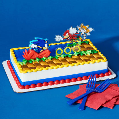 DecoPac Sonic the Hedgehog Rings, Cupcake Decorations Featuring Sonic, Tails, and Shadow - 24 Pack