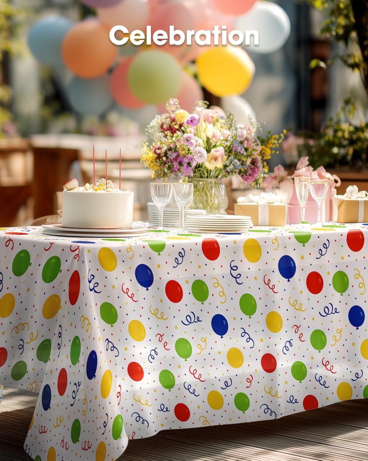 Pureegg Plastic Table Cloth 10 Pack, 54 x 108 Inch Disposable Table Cloths for Party, Picnic and Wedding, Rectangle, White - Colors A