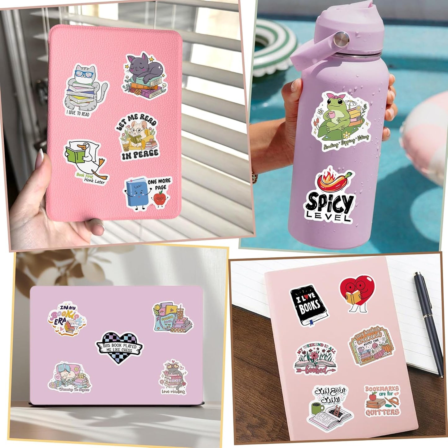 QTL Neon Stickers for Teens & Students Prizes, Waterproof Vinyl Party Favor Stickers, School Rewards, Water Bottle and Laptop, 50PCS - Colors B