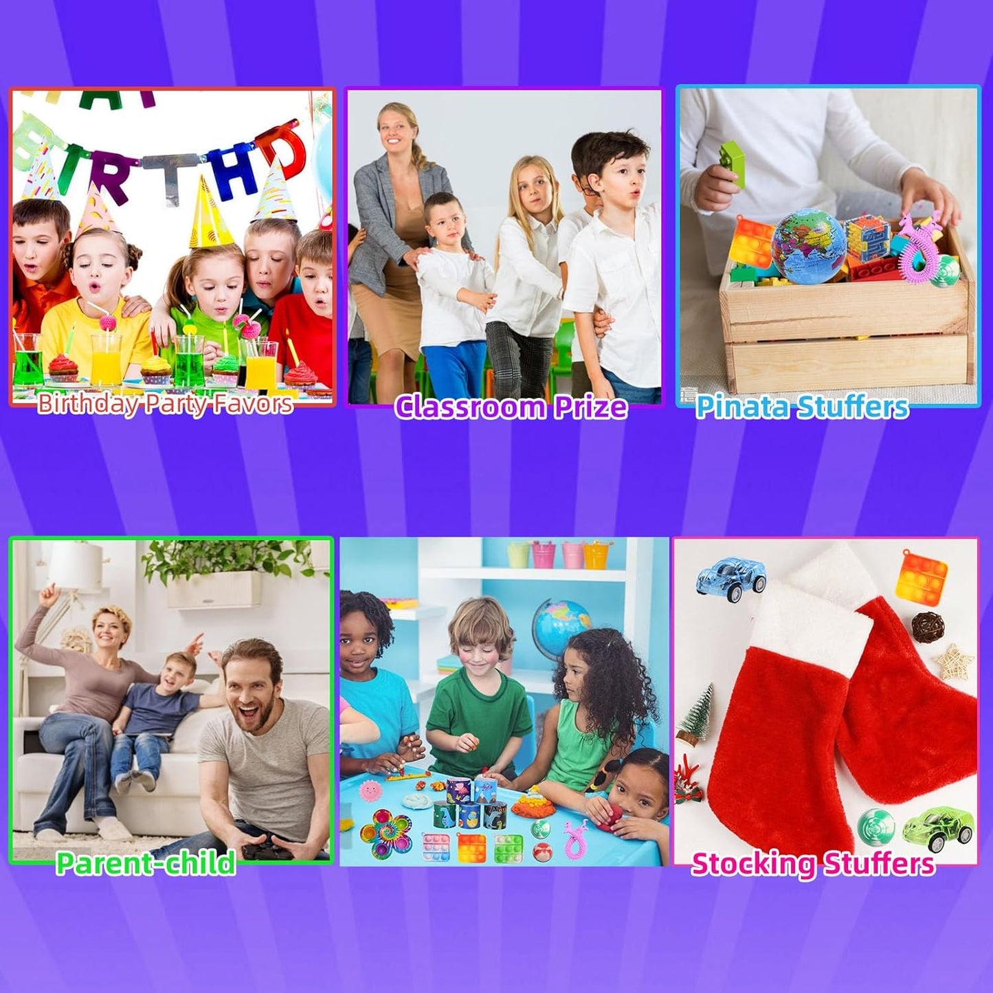 BILLFULL 1000 Pcs Party Favors for Kids, Fidget Toys Bulk, Birthday Gift Toys, Fidgets Stocking Stuffers, Treasure Box Party, Goodie Bag Carnival Prizes, Pinata Filler Stuffers Classroom