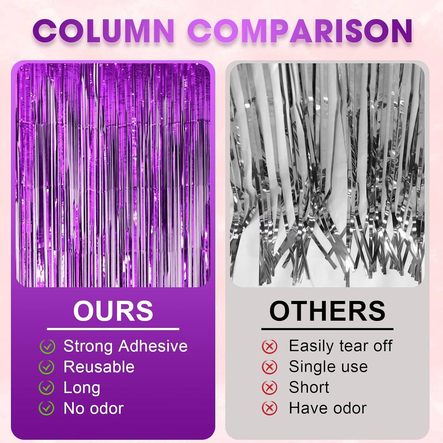 Voircoloria 3 Pack 3.3x8.2 Feet Gold Foil Fringe Backdrop Curtains, Tinsel Streamers, Fringe Backdrop for 2025 New Years Eve, Graduation, Birthday, Baby Shower, Gender Reveal, Disco Party - Colors A