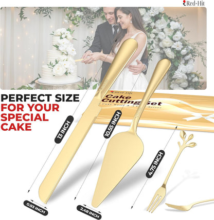 Cake Cutting Set for Wedding Cake Knife and Server Set, Cake Cutter and Pie Spatula, Cake Server and Knife Set of 2