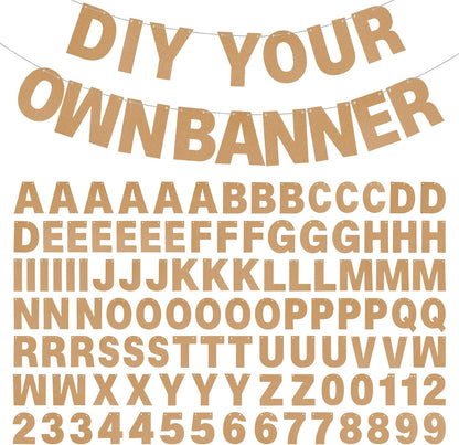 DIY Banner Kit with Letters Glitter Banner Letters Customizable Birthday Banners Graduation Banner Custom Party Hanging Banner for Graduation Wedding Party Baby Shower Decoration(Gold)