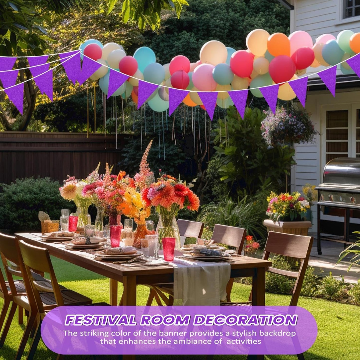 Hahafelt 100 Feet Pennant Banners Flags 75 Solid String Triangle Flags for Grand Opening, Carnival Theme Birthday Party Decoration Outdoor Events Classroom Decoration(Pink)