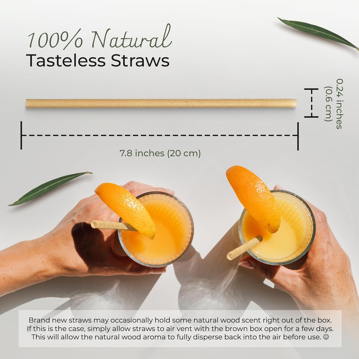 EcoPreps Biodegradable Sugarcane Straws | 150 Count, 100% Compostable, Plastic-Free, & Eco-Friendly Drinking Straw | 7.8'' Sugar Fiber Disposable Straws, Smoothie Straw for Home, Restaurant, Parties