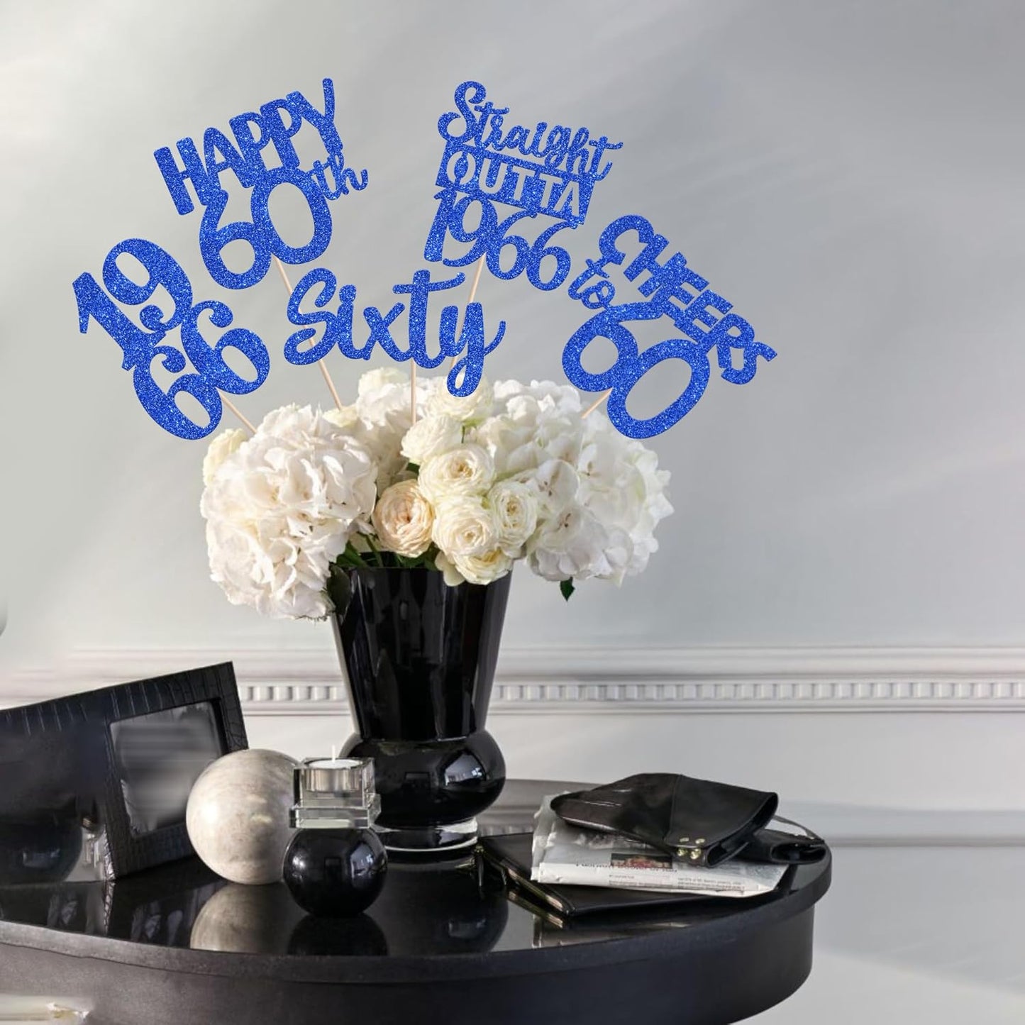 15 PCS 50th Birthday Centerpiece Sticks Fifty Happy 50th Straight Outta 1976 Table Flower Centerpieces Sticks Cheers to 50 Floral Decorations for 50th Birthday Party Centerpieces Supplies Black