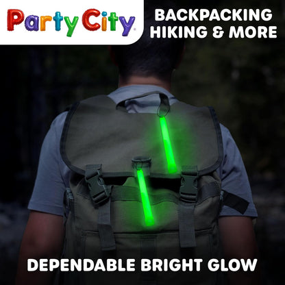 Party City Multicolor Glow Sticks Bulk Pack 6”- 25pk Glow in the Dark Sticks for Kids, Waterproof Camping Survival Ultra Bright Emergency Light Stick with String, Neon Glowsticks Party Supplies Favors