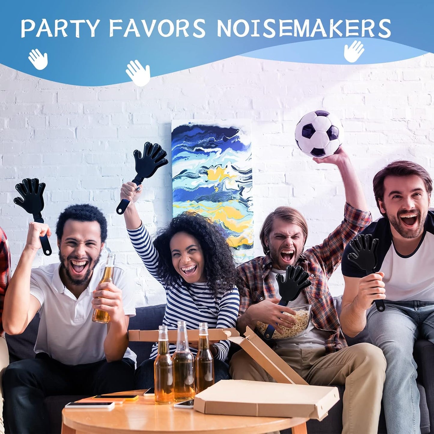 48 Pieces Royal Blue Hand Clappers 7.5 Inch Clappers Noisemakers Noise Makers Party Favors Plastic Clapper Sporting Events Cheers Ball Dance Basketball Football Noisemakers （Royal Blue）