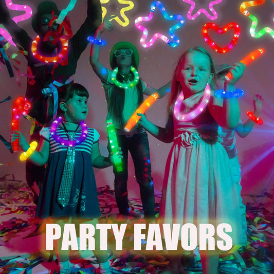 UrChoice Glow Sticks,8PCS LED Pop Tubes Party Favors,Glow Necklaces Bracelets, Light up Camping Toys ,Imaginative Play,Birthday Wedding Decorations,Tons of Ways to Play