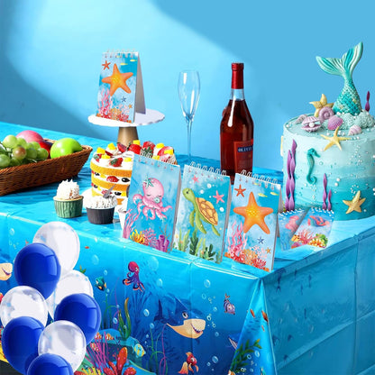 24pcs Underwater World Themed Notepads Under the Sea Party Favors Under the Sea Spiral Pocket Notepads Goodie Bag Stuffers Notepads Spiral Mini Notebooks for Teens Teacher Classroom Reward