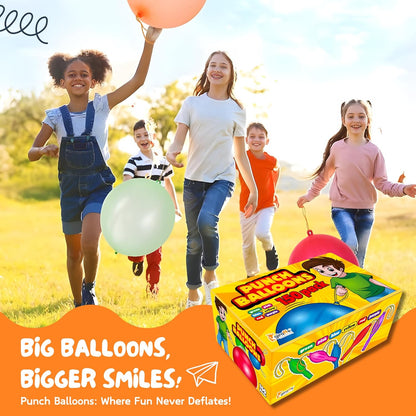 Giraffe 30 Pack Punch Balloons Easters Basket Stuffers for Kids - Easter Eggs Fillers for Goody Bag Party Favors - 18'' Large Thick Latex Neon Rubber Heavy Duty Balloons - Easter Eggs Stuffers