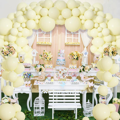 Amandir 153pcs White Sand Balloons Arch Garland Kit Different Sizes 18 12 10 5 Inch Cream Beige Sand White Latex Balloon for Birthday Boho Neutral Baby Shower Wedding Anniversary Party Decorations