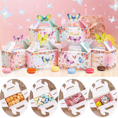 VGOODALL 12PCS Butterfly Party Favor Boxes, Goodie Gable Treat Box Paper Candy Containers for Birthday Baby Shower Wedding Party