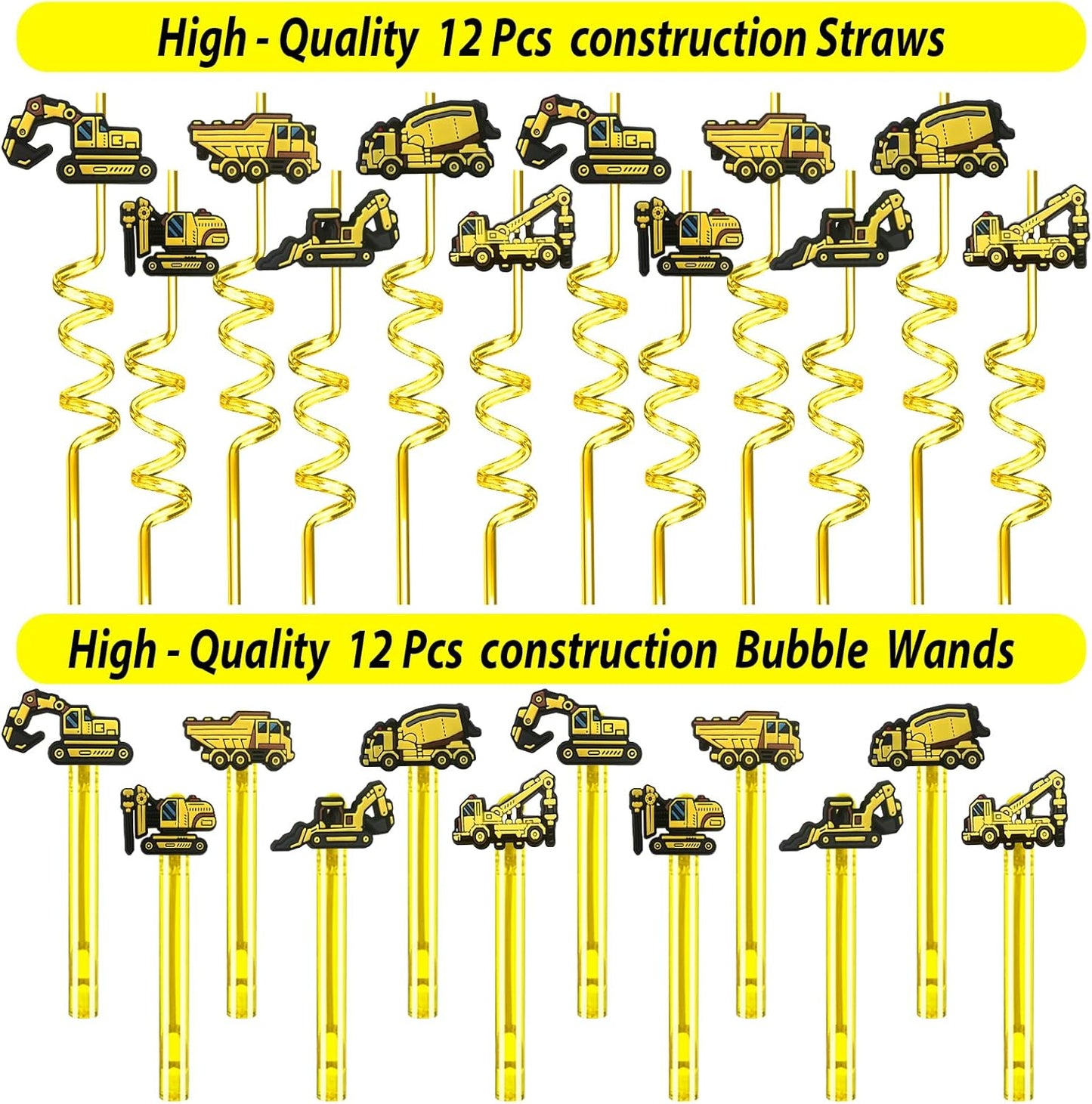 PLOUGVI 232PCS Construction Birthday Party Supplies Decorations Favors, Construction Theme Toys for Goodie Bag Stuffer, Pinata Filler Gifts