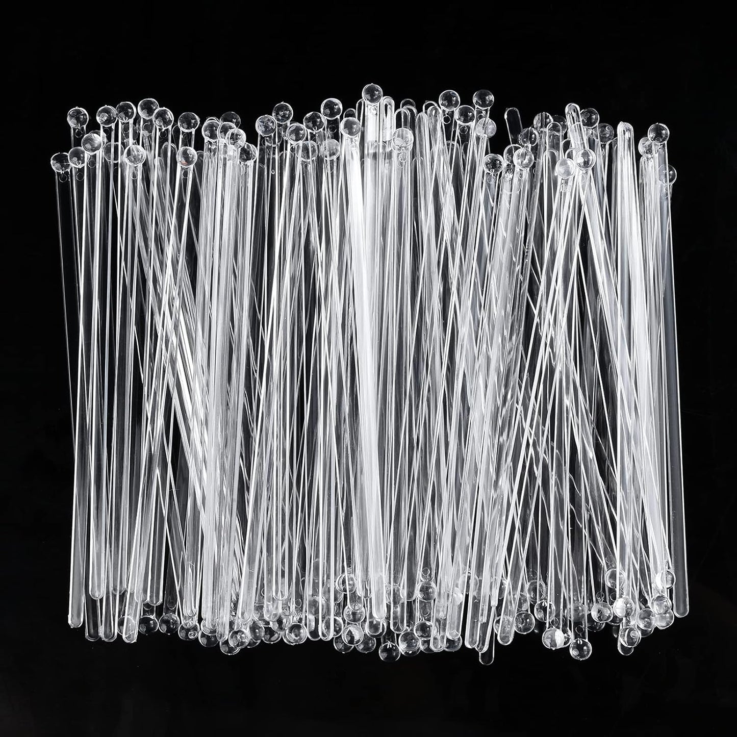 ALINK 50 Counts Gold Glitter Plastic Swizzle Sticks, Crystal Cake Pops, Cocktail Coffee Drink Stirrers, 7.24 Inch