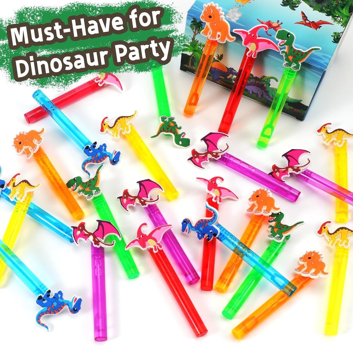 24PCS Animal Bubble Wands for Wild One Birthday Baby Shower Decorations Safari Jungle Theme Party Favors Supplies, Pinata Goodie Bags Filler, Classroom Prizes, Valentines Gifts, Easter Stuffers