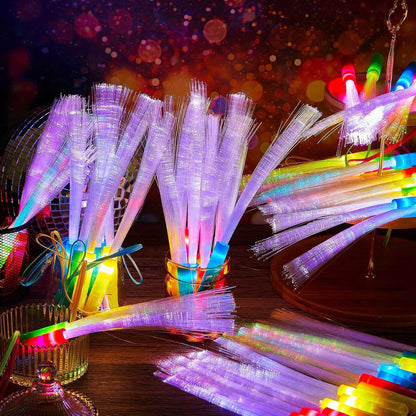 Skylety 36 Pcs Fiber Optic Wand, LED Fiber Optic Wand with 3 Light Modes, Glow Fibers Optics Sticks for Wedding Neon Party, New Year Party Favors, Bar Dj, Valentine's Day(Bright Color)