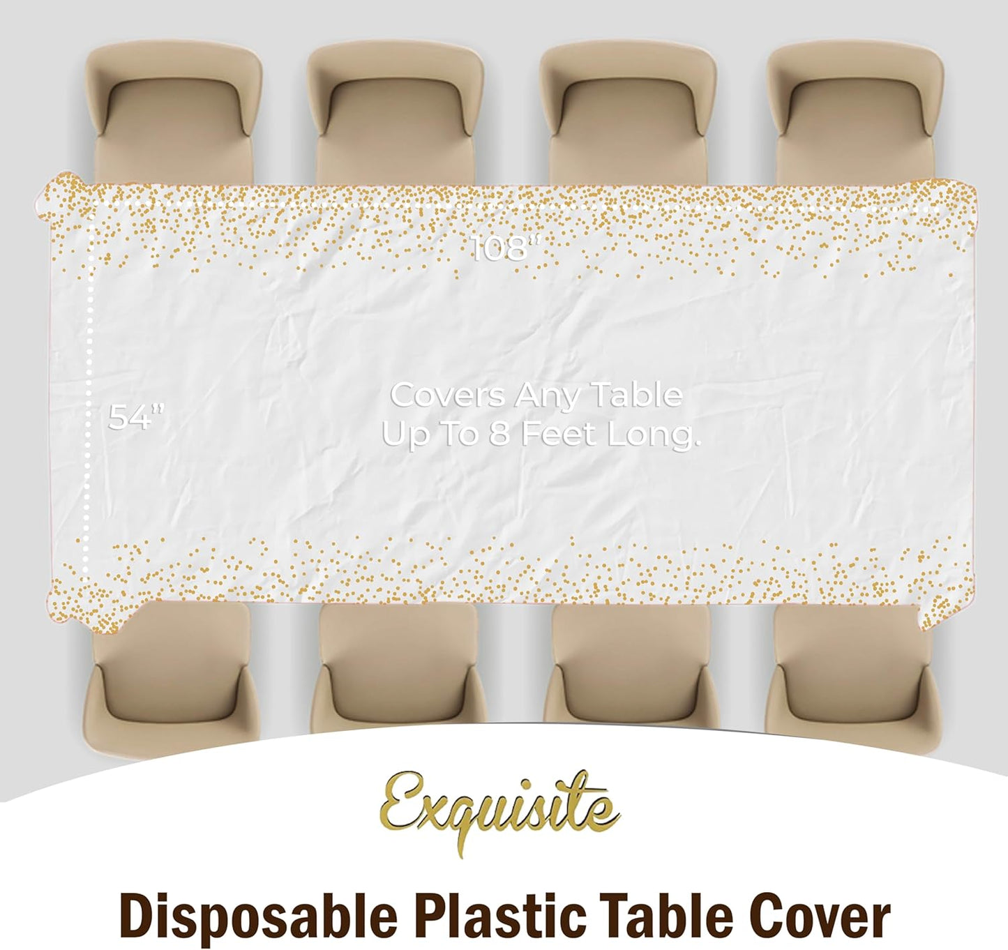 12-Pack Premium Plastic Tablecloth 54in. x 108in. Rectangle Table Cover - Dark Blue - Colors A