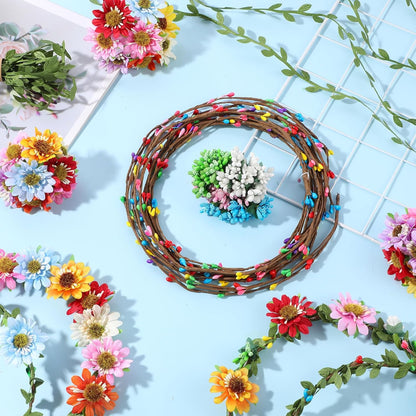 Zeyune 20 Sets Spring Tea Party Favor Flower Crowns Making Kit, Make Your Own Flower Crown Wreath Garland Headbands Craft Kit Handmade DIY Fairy Floral Hair Accessories Gift for Women(Daisy)