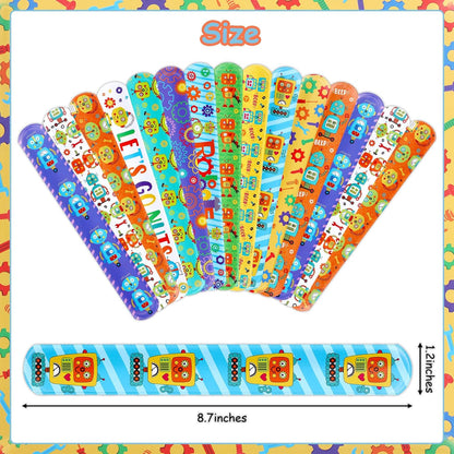 Serencatcher 48pcs Slap Bracelets Party Favors for Birthday Baby Shower Party Supplies Gifts