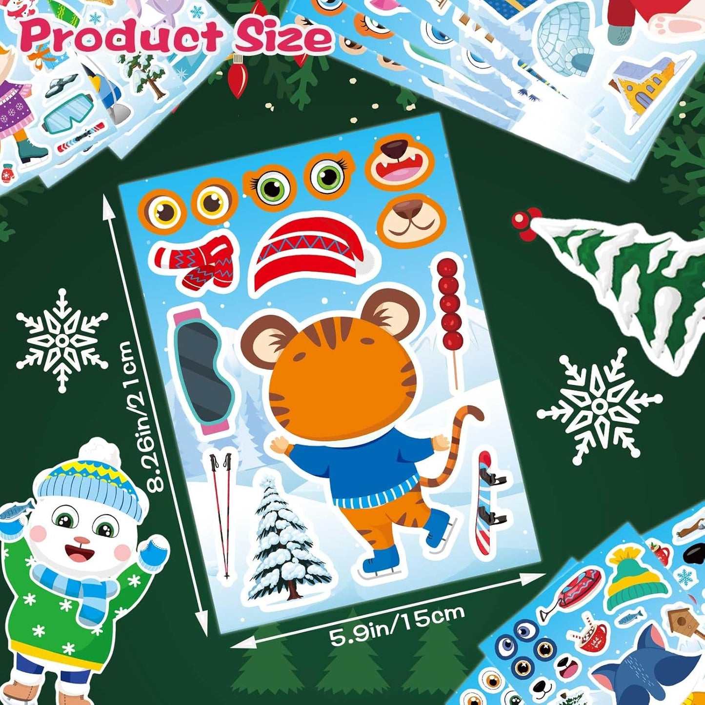 24 Sheets Make a Face Stickers for Kids Toddlers, Make Your Own Animal Mix and Match Sticker Sheets with Sea Animals Horses Dinosaurs Unicorns for Kids Crafts Party Favors Goodie Bags Stuffers