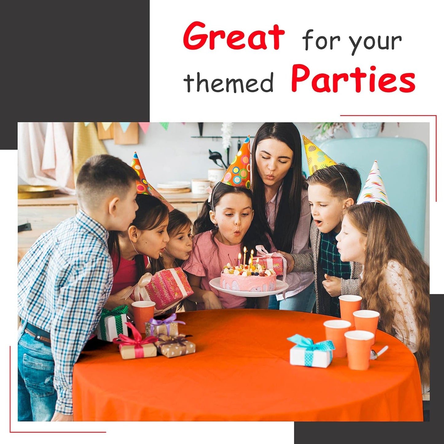 14 Pack Black 54 x 108 in. Rectangle Disposable Plastic Tablecloths - Smooth Decorative Covers for Parties, Weddings