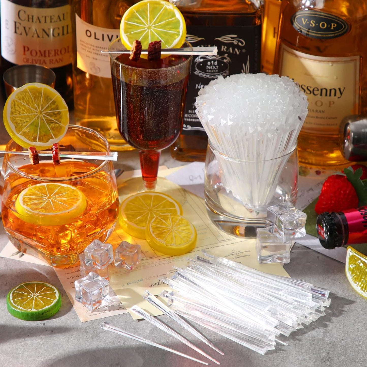 5000 Pieces 3.54 Inch Prism Picks Clear Triangular Plastic Cocktail Prism Picks Stylish Garnish for Cocktails, Ideal Toothpicks for Appetizers Drinks Versatile Fancy Skewers